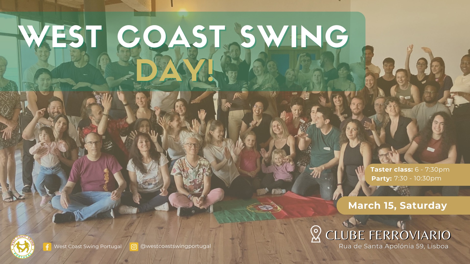 West Coast Swing Day in Lisbon: Party + Free Taster Class! (Mandatory Registration)