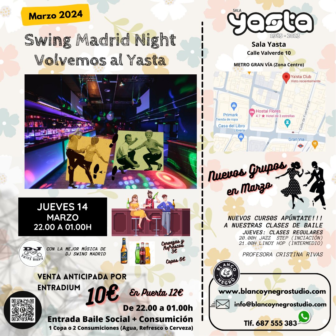 Swing Madrid Night Jueves. Volvemos al Yasta 14 de Marzo 2024