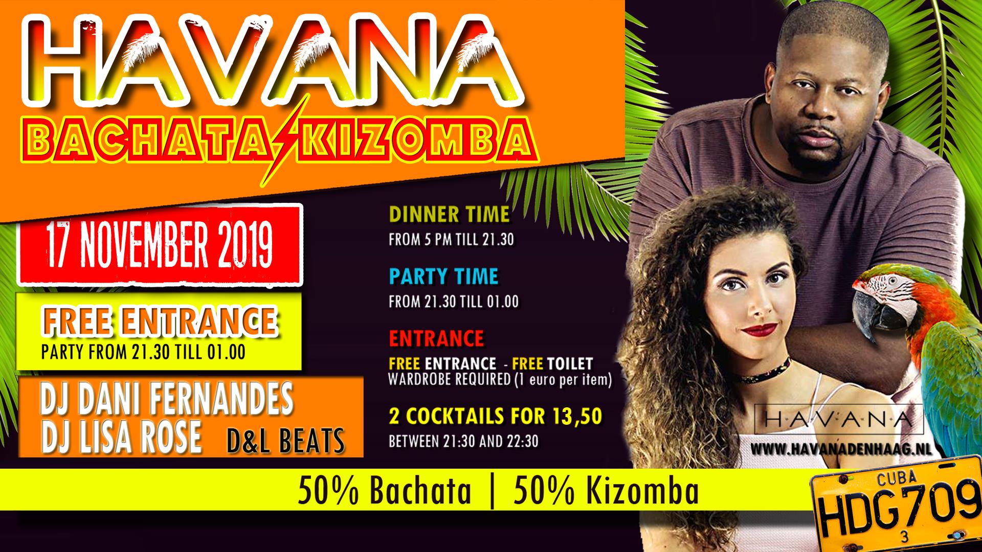 Havana - Bachata & Kizomba(Gratis Entree) 21.30-01.00 hr Dancing