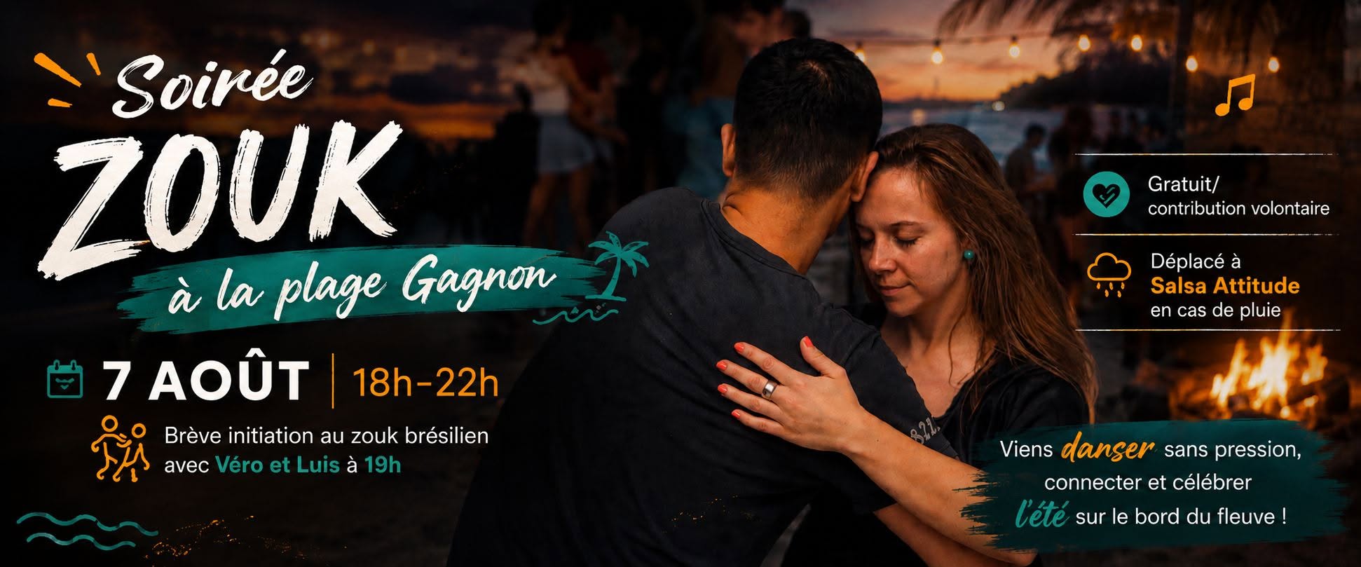 Soirée zouk à la plage Gagnon