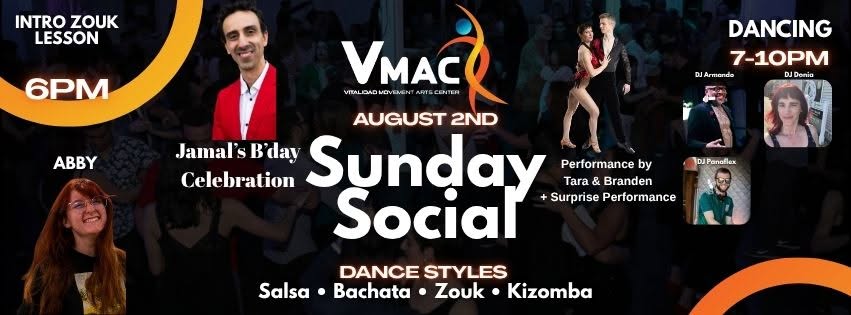 VMAC Sunday Social - Zouk Lesson, Performances & Jamal Birthday Celebration