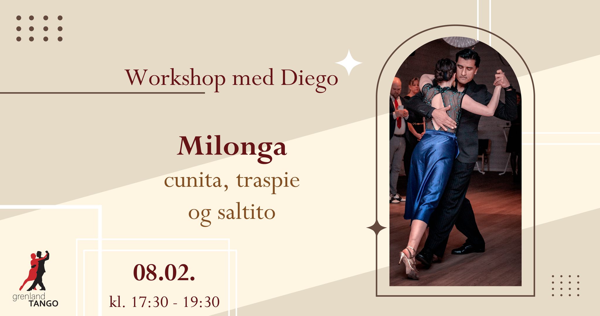 Workshop med Diego 08.02. - Milonga con cunita, traspie og saltito