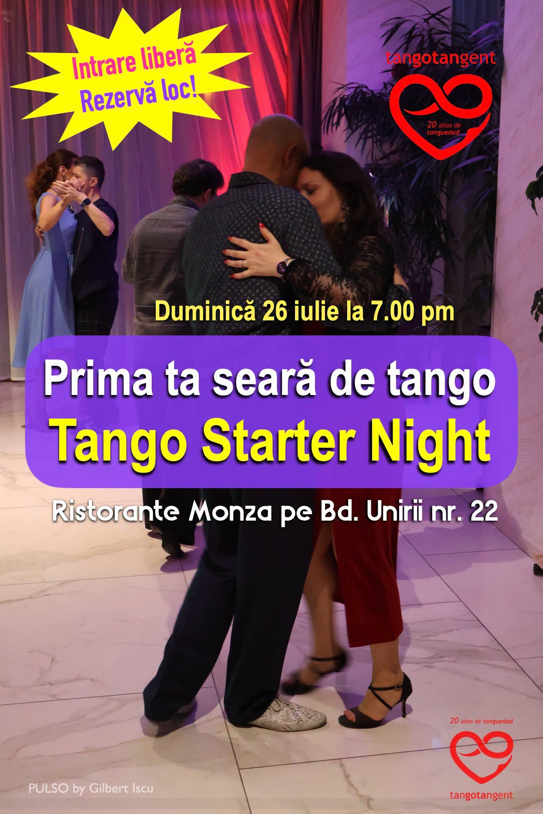 Prima ta seară de tango - Tango Starter Night la Milonga Riviera duminică la 7 pm (Ristorante Monza)