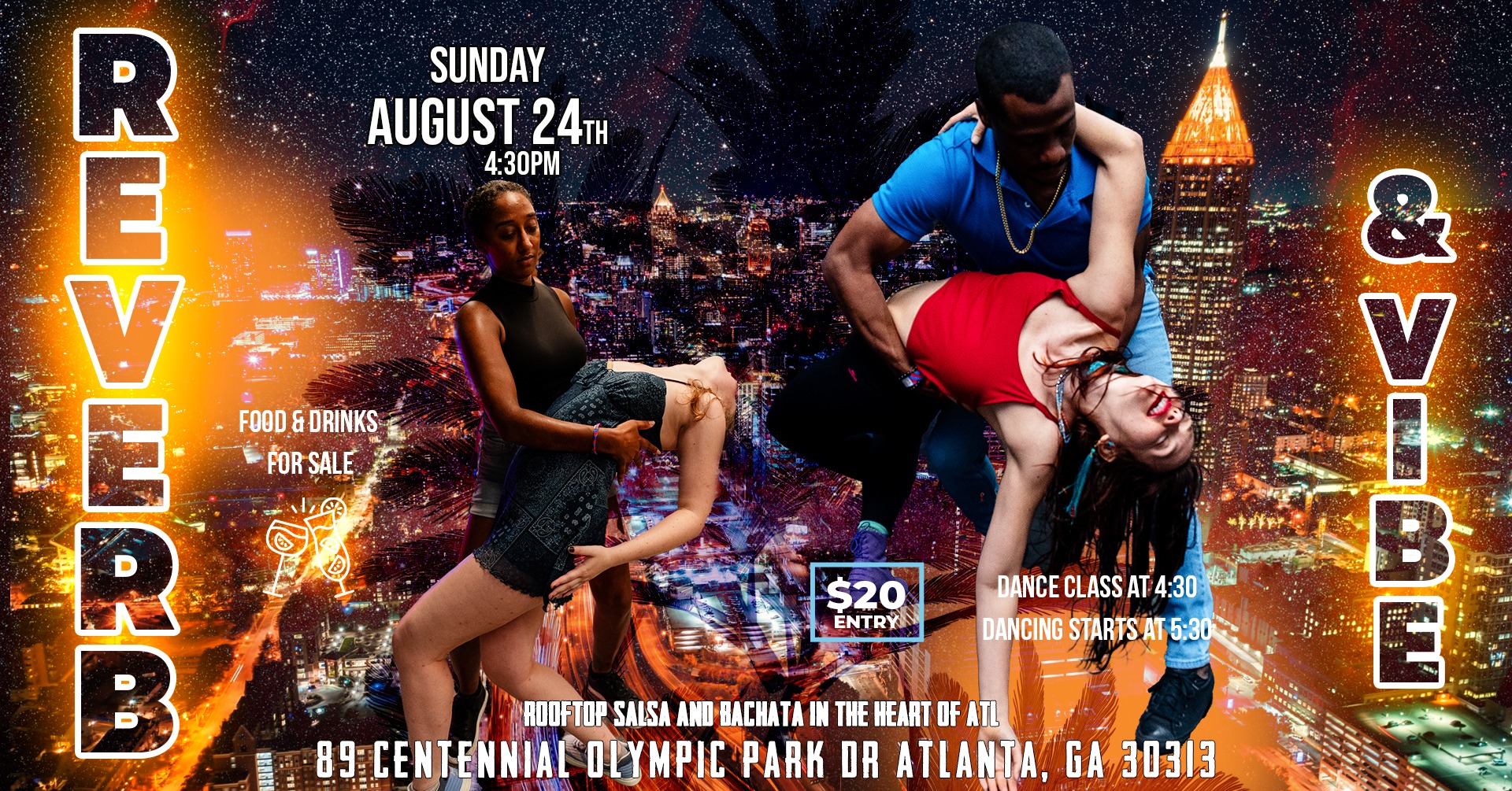 Reverb & Vibe Rooftop Salsa Bachata Social - August