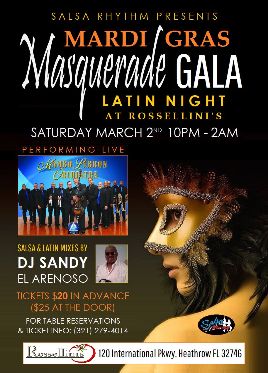 Salsa Rhythm Saturday MARDI GRAS Noche Latina