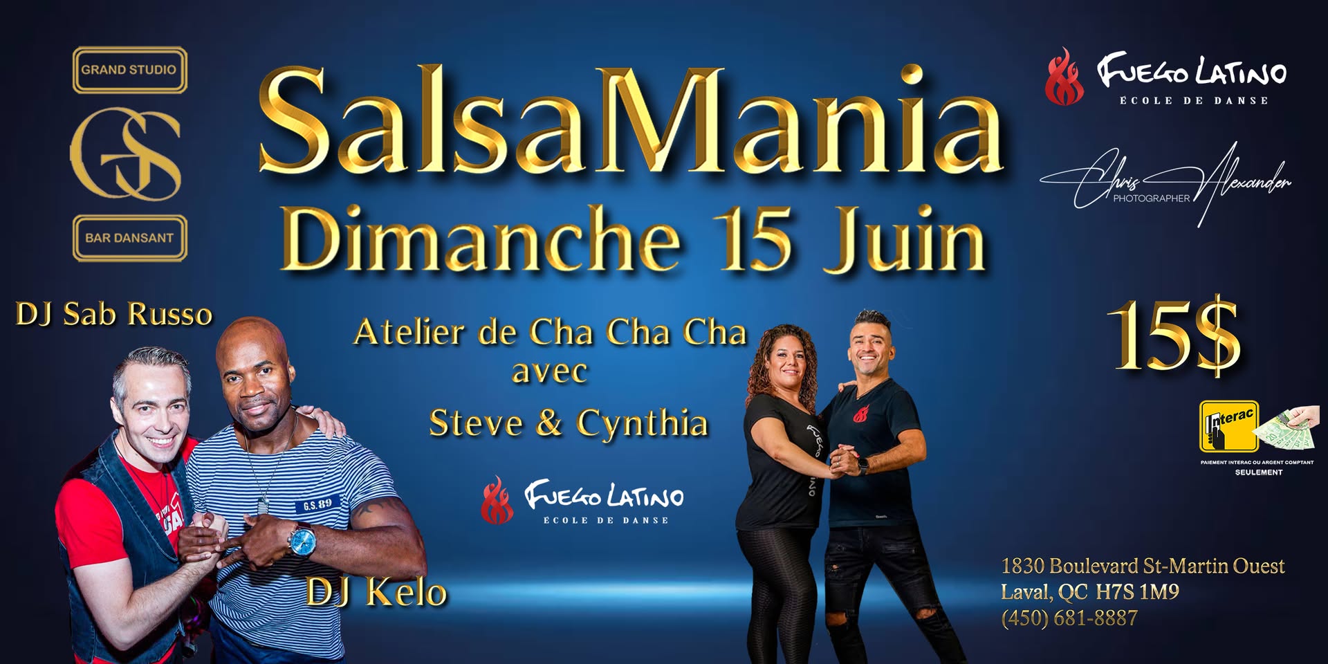 Danse Latine - Laval - SalsaMania - Dimanche 15 Juin 2025