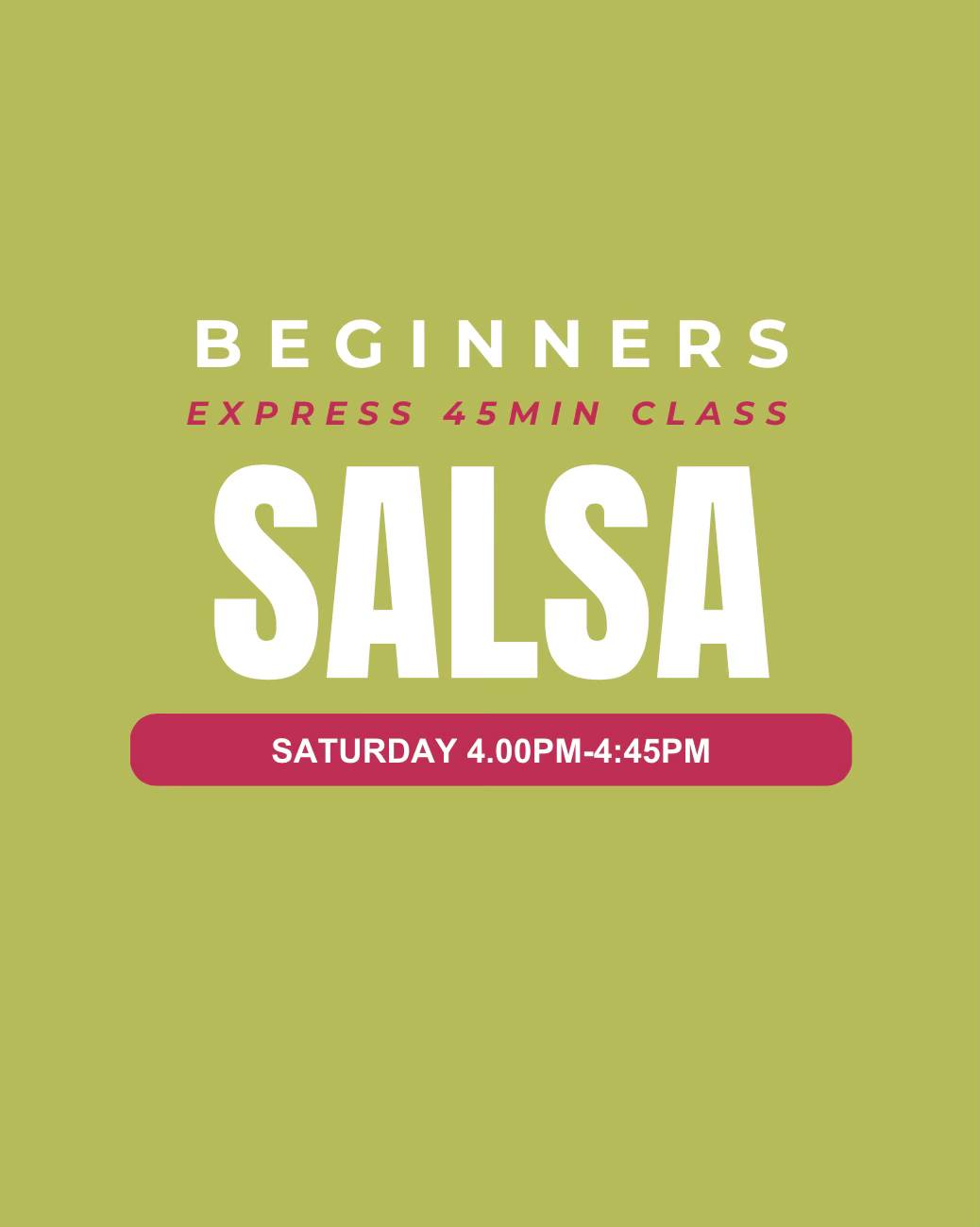 2026 Beginners Salsa - Saturday Express Class 45mins - Starts February 21