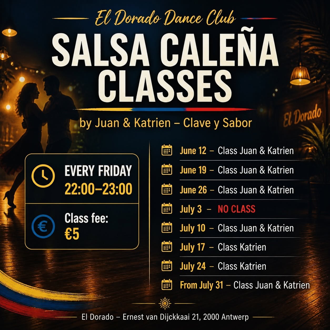 Salsa Caleña dance classes Clave y Sabor