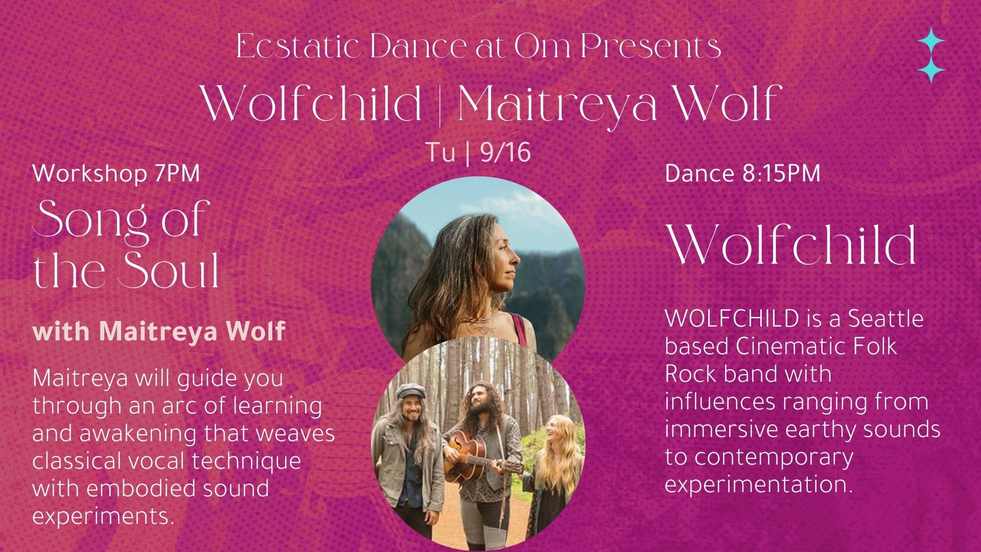 Ecstatic Dance at Om Presents Wolfchild & Maitreya Wolf