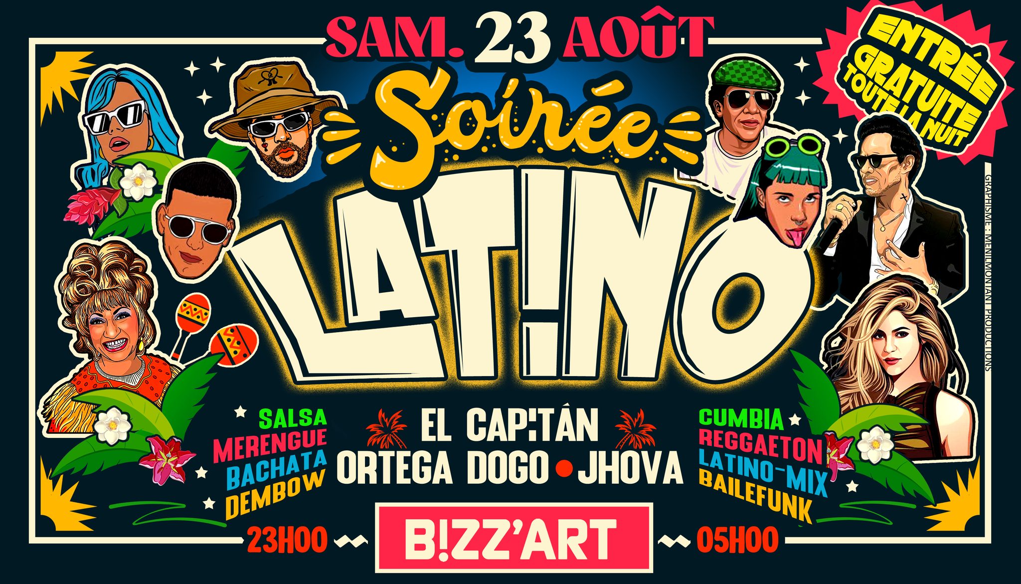 SOiRÉE LATiNO x CANAL ST MARTIN 🌴 Sam. 23 Août 2025💃🕺au B!ZZART (Entrée FREE toute la nuit !!!)