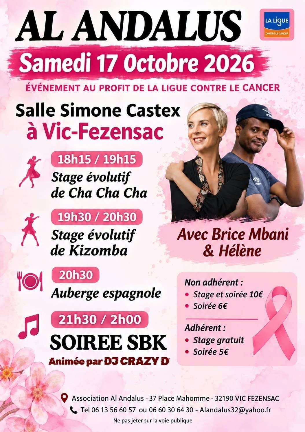 🌺 Stages et soirée SBK Octobre Rose 💝 Al Andalus