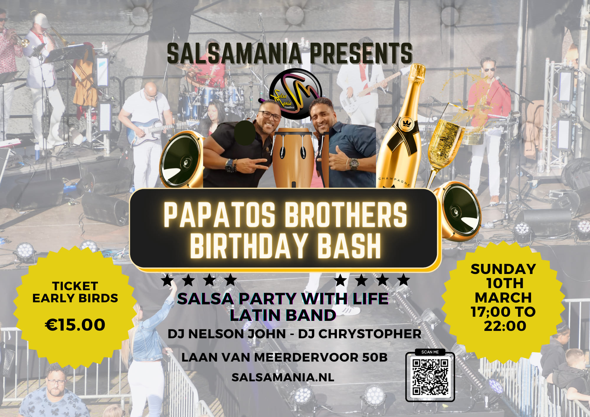 BIRTHDAYS BASH ( Papatos Brother's Latin Cuban Party with live Band Latino BM Royale )