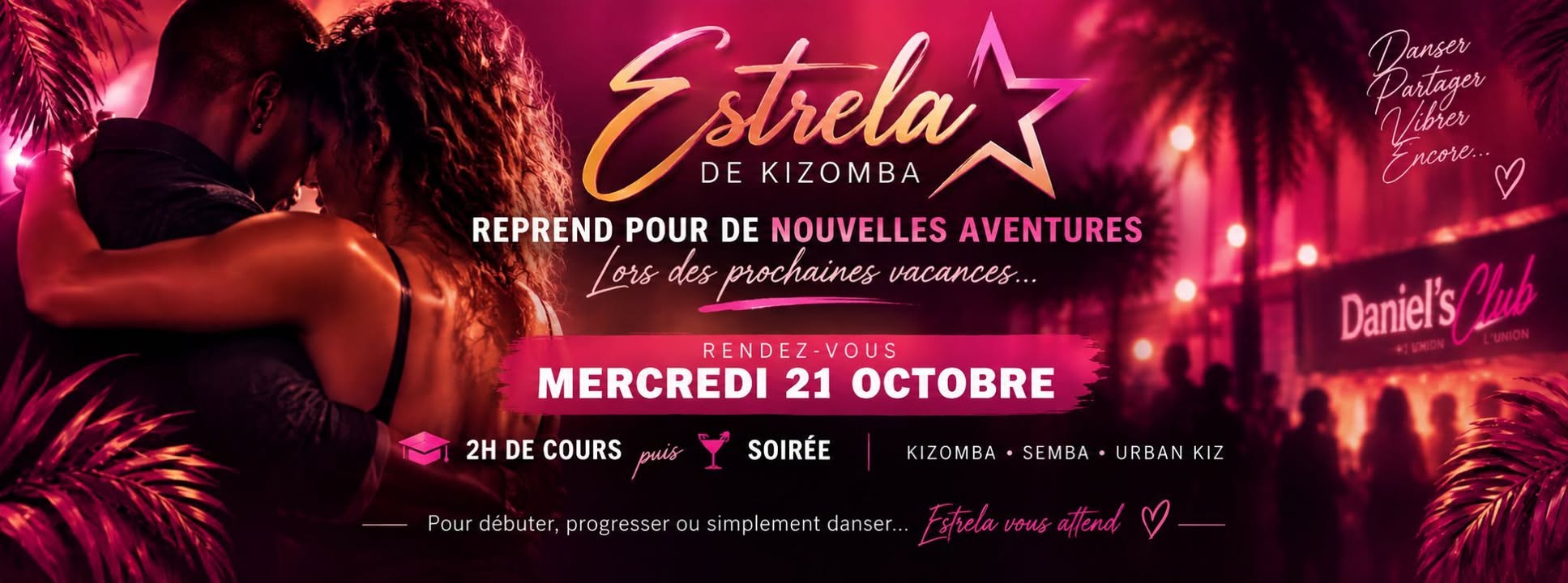 Estrela de Kizomba, tous les mercredis des vacances, à Toulouse