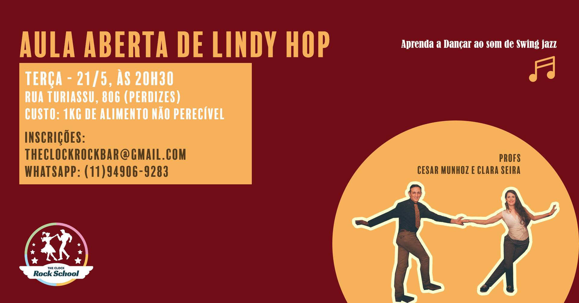 Aula aberta de Lindy Hop - Terças!