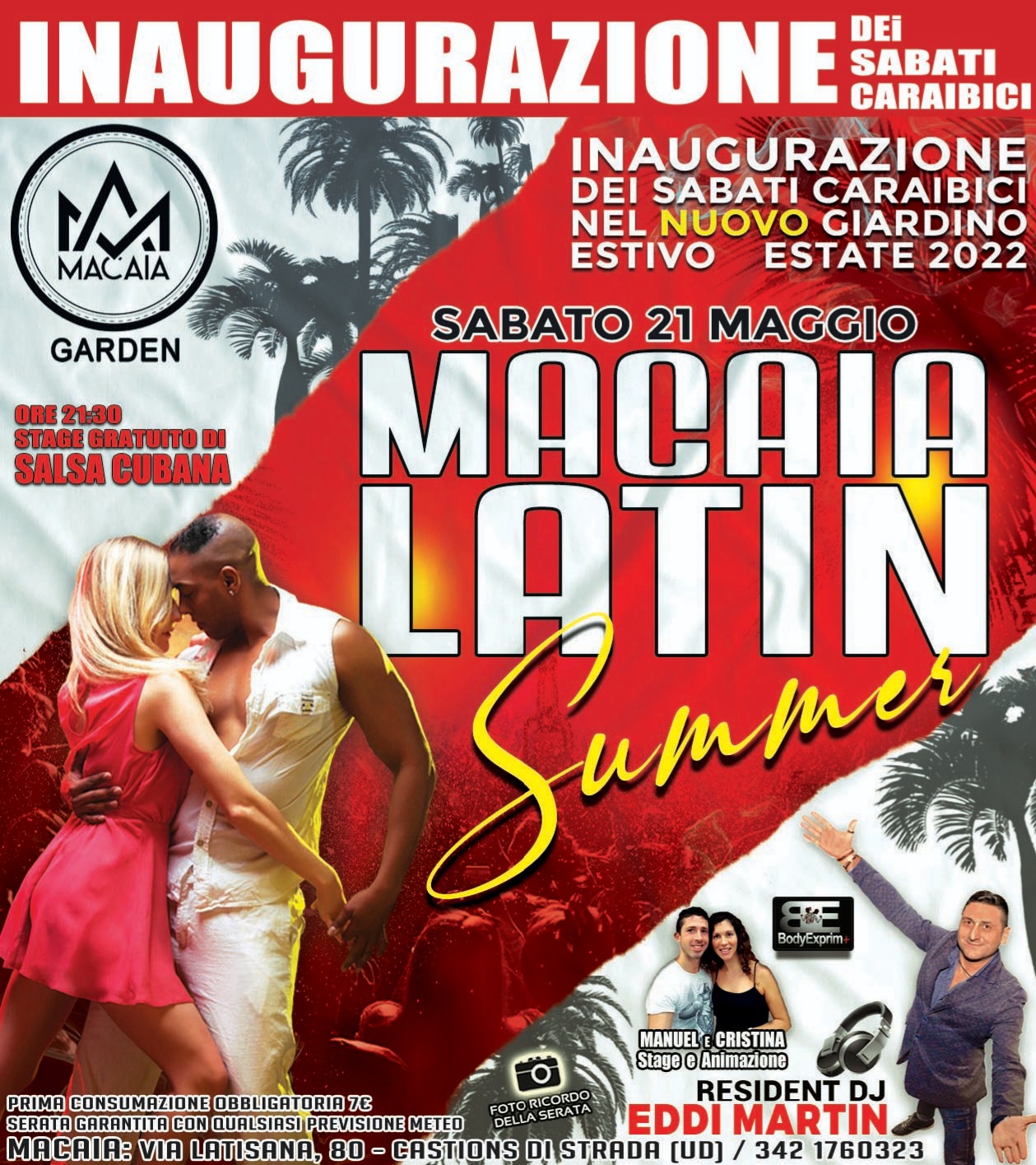 Macaia • Inaugurazione dei Sabati Caraibici • Giardino Estivo