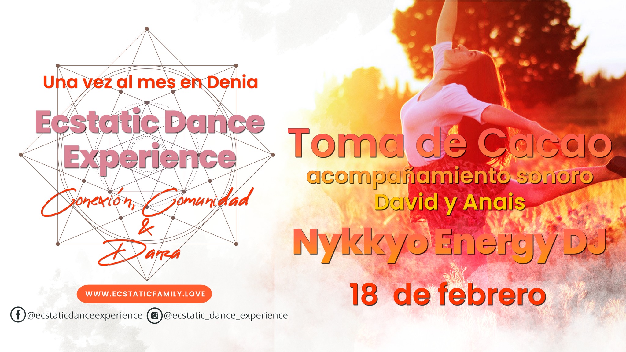 Ecstatic Dance Experience 🤎 Toma De Cacao 🤎 Nykkyo Energy DJ 🤎 Denia