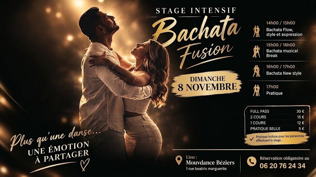 Stages intensifs bachata fusion Baila Tu Vida by Hamid et Estelle