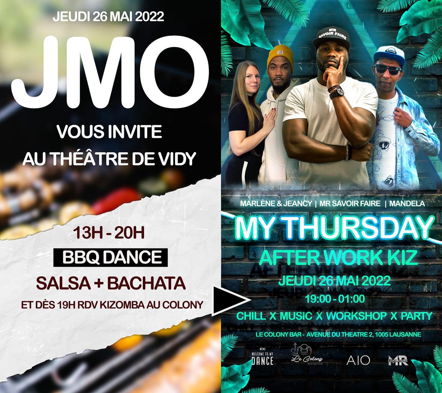 JMO GRILLADES SBK PARTY AU THÉÂTRE DE VIDY LE JEUDI 26 MAI