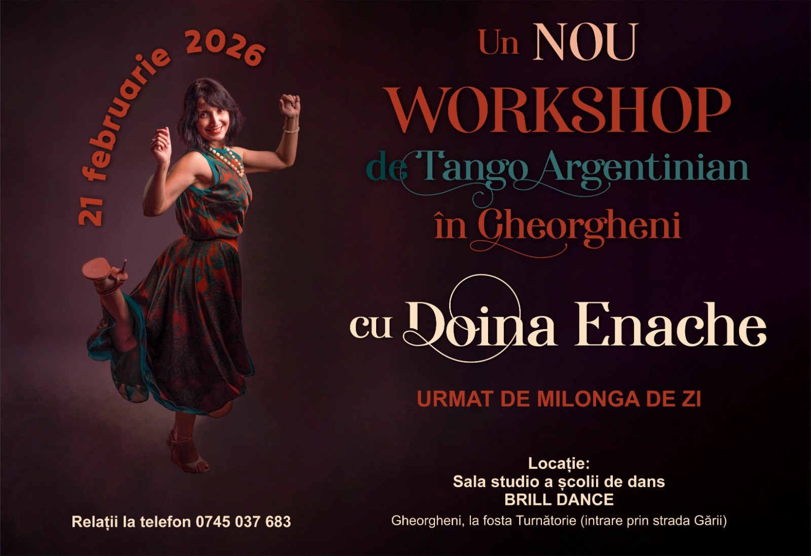(II) Workshops de tango argentinian cu Doina Enache Gheorgheni, Harghita Sâmbătă, 21.02.2026