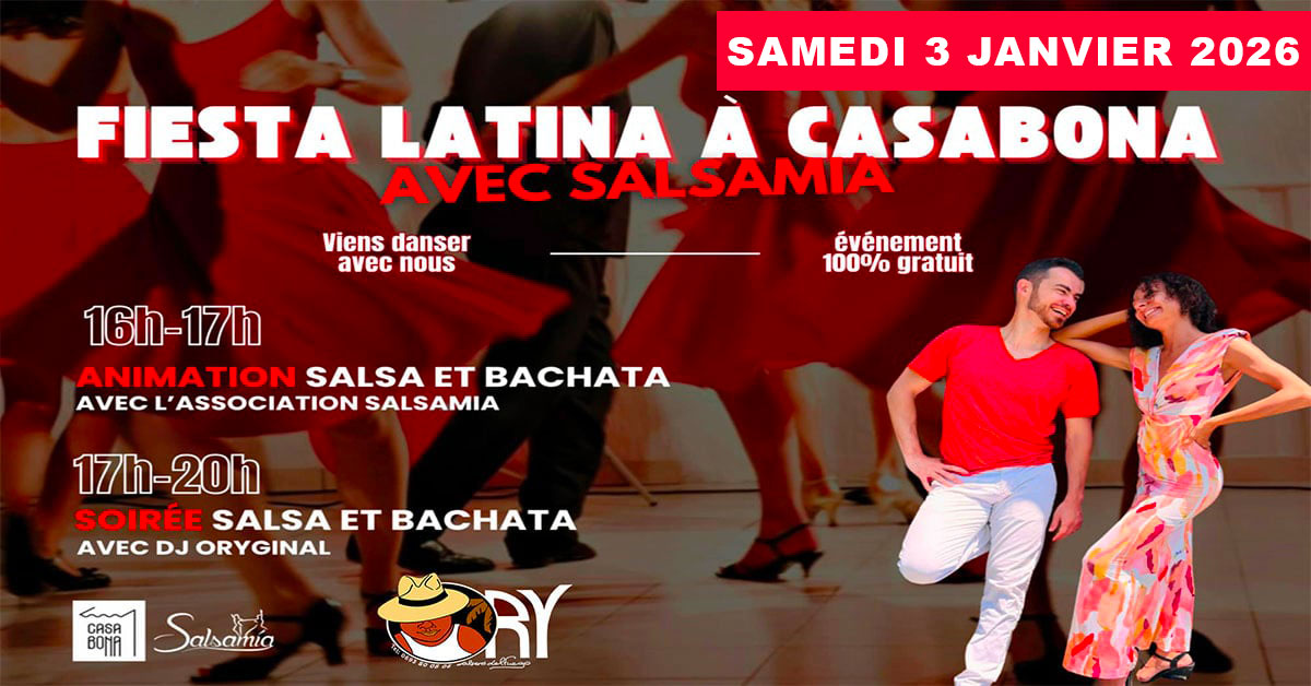 🌟SOIREE SALSA BACHATA📌CASABONA🌟DJ ORYGINAL🌟17h-20h✅GRATUIT