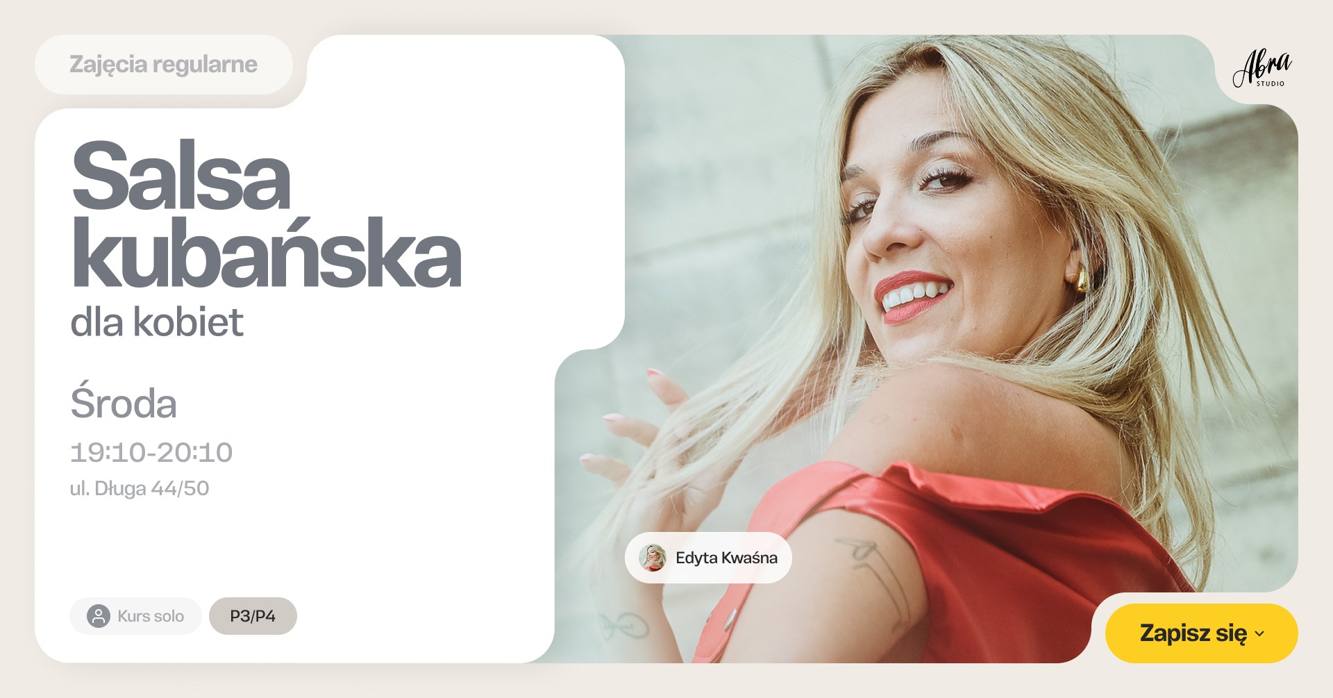 Salsa Kubańska dla kobiet z Edytą Kwaśną poziom P3 P4