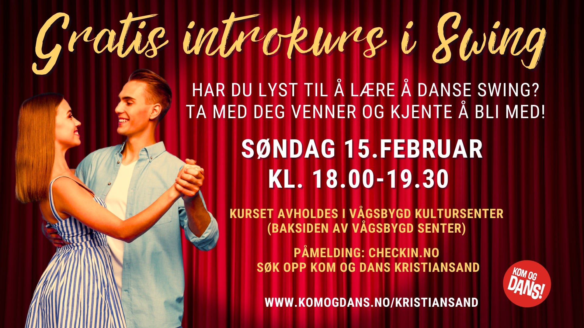 Gratis introkurs i Swing søndag 15. februar!