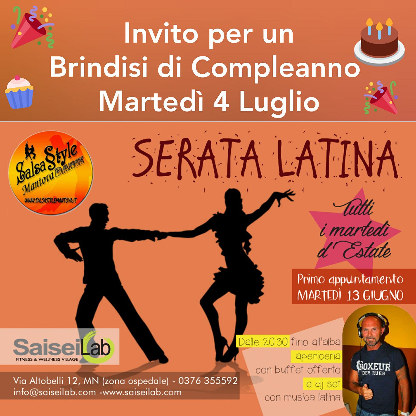 Serata Latina e Brindisi di Compleanno