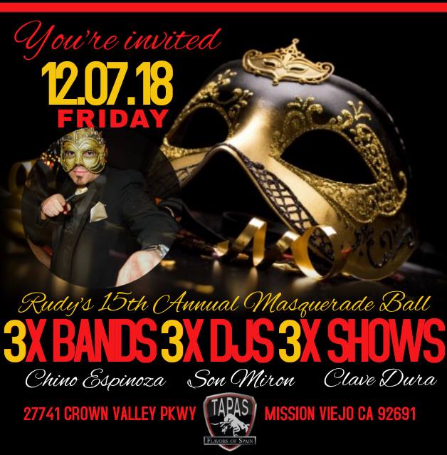 Rudy's Birthday "15 Annual Masquerade Ball"3xBANDS 3xDJS 3shows