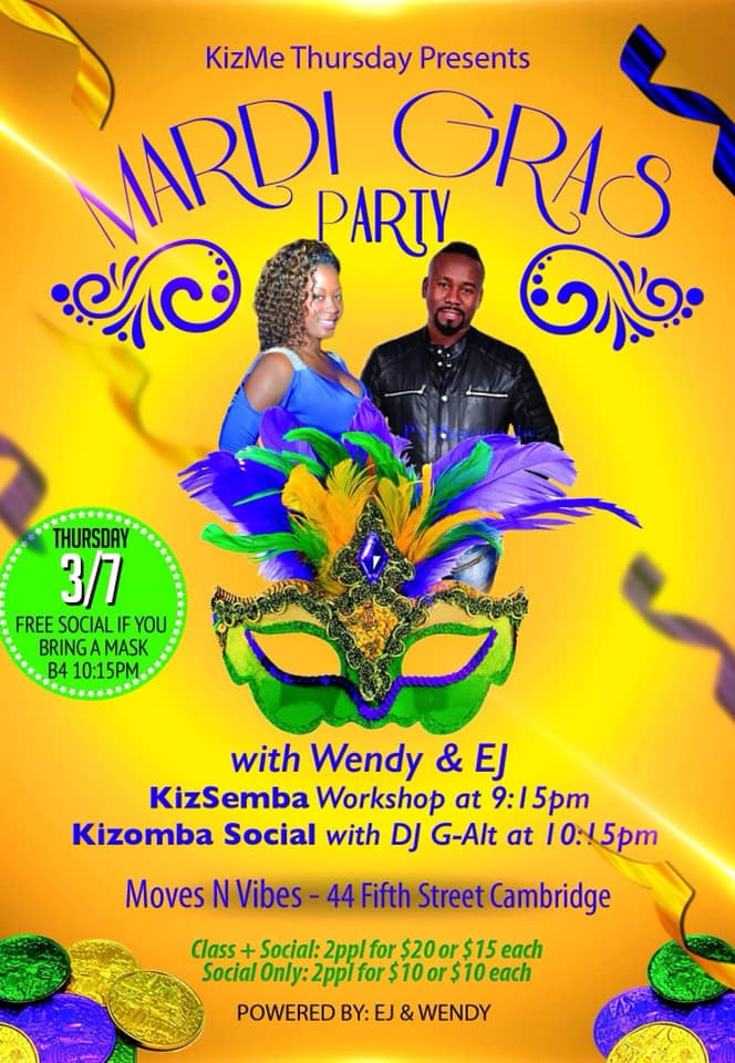 Madi Gras Party at KizMe Thursday