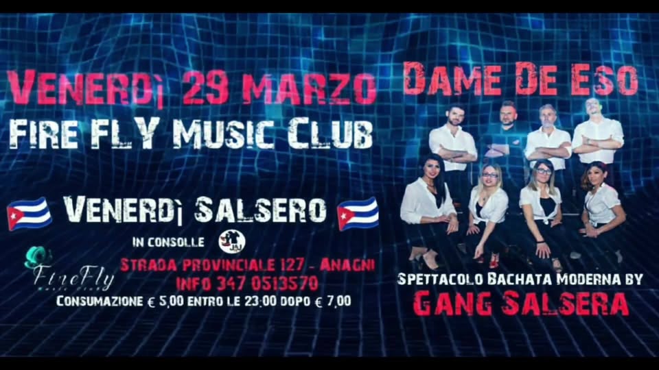 Spettacolo Gang Salsera al Firefly Music Club *Venerdi 29 Marzo*