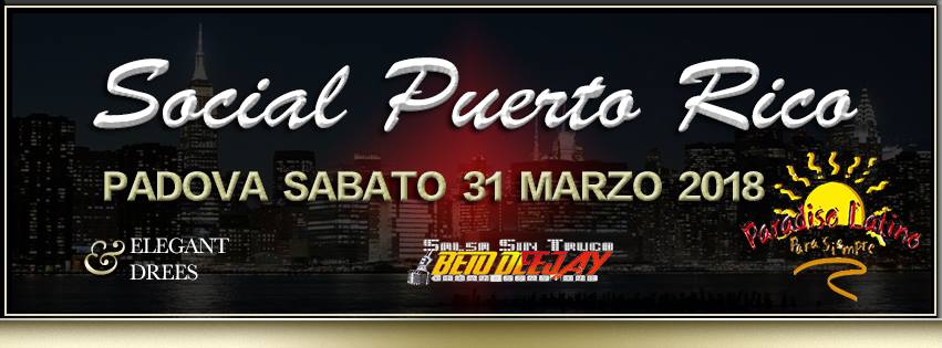 Social Puerto Rico Padova Sabato 31 Marzo 2018