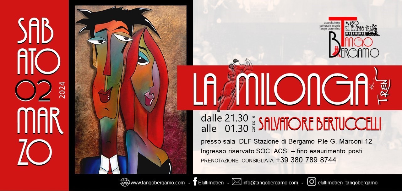 La Milonga del Tren! cambio tdj stasera musicaliza Walter Sordelli!