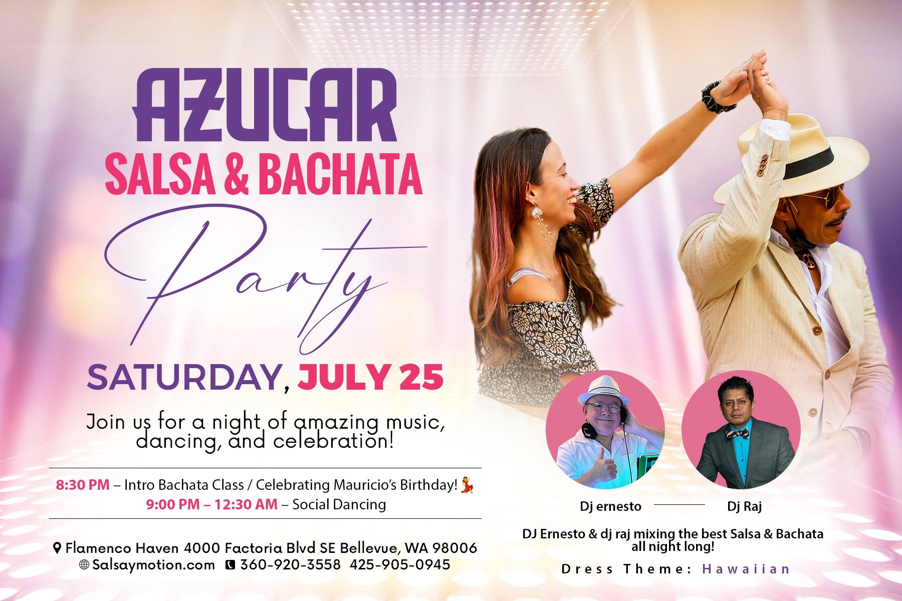 🌴 AZÚCAR SALSA BACHATA PARTY 🌴 ALOHA 🌺 🌺