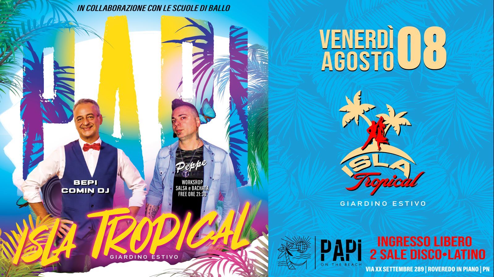 Venerdรฌ 08 Agosto 2025 โข ๐ฐ๐๐๐ ๐ป๐๐๐๐๐๐๐ โข Salsa Bachata Kizomba โข Ingresso libero