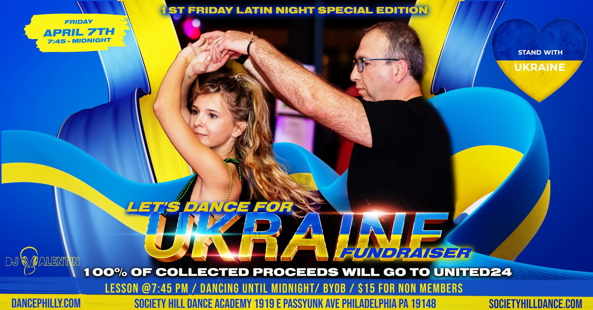 1st FRIDAY LATIN NIGHT @SHDA LET'S DANCE FOR UKRAINE FUNDRAISER! FRIDAY APRIL 7TH @7PM