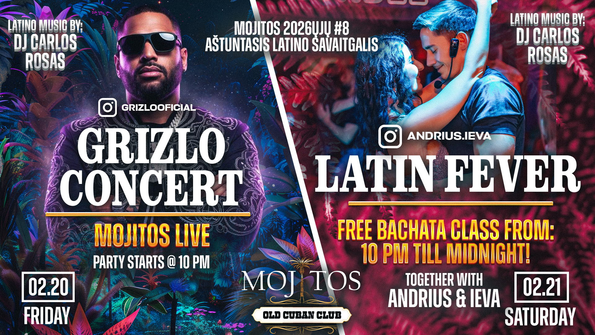 🪇MOJITOS 2026ųjų #8 AŠTUNTASIS LATINO SAVAITGALIS 2026 02 23 2