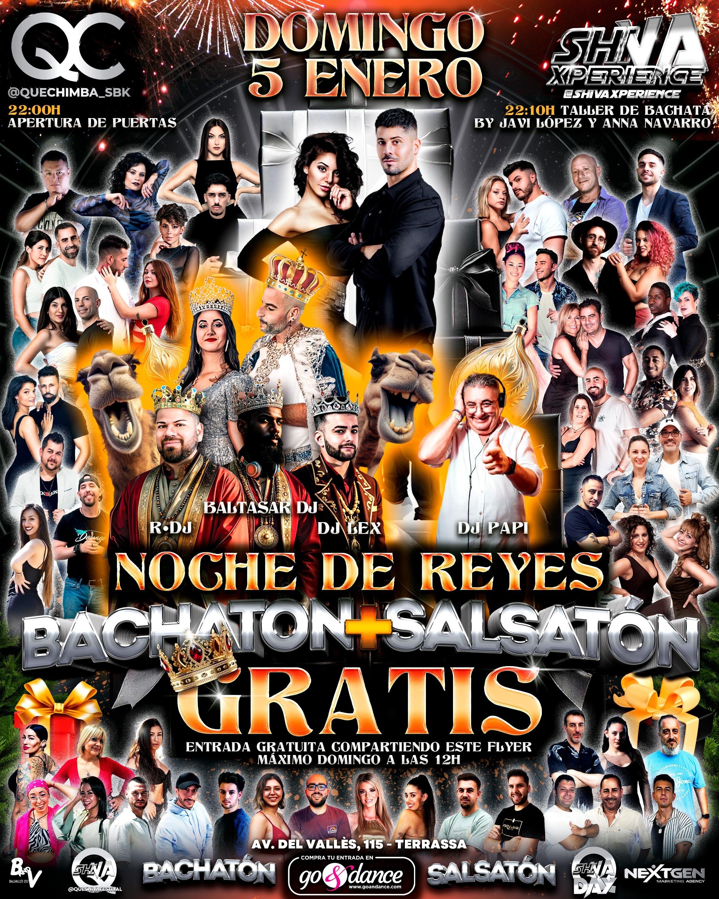 ?? BACHATÓN ➕ SALSATÓN NOCHE DE REYES GRATIS* ?? DOMINGO 5 ENERO 2 SALAS QC x SHIVA ??
