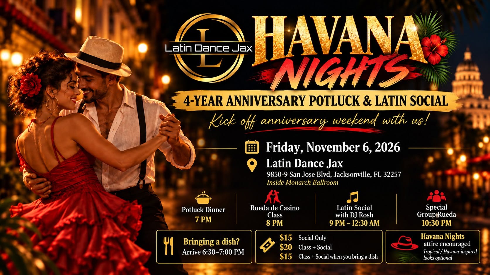 Havana Nights LDJ 4-Year Anniversary Friday Potluck & Latin Social