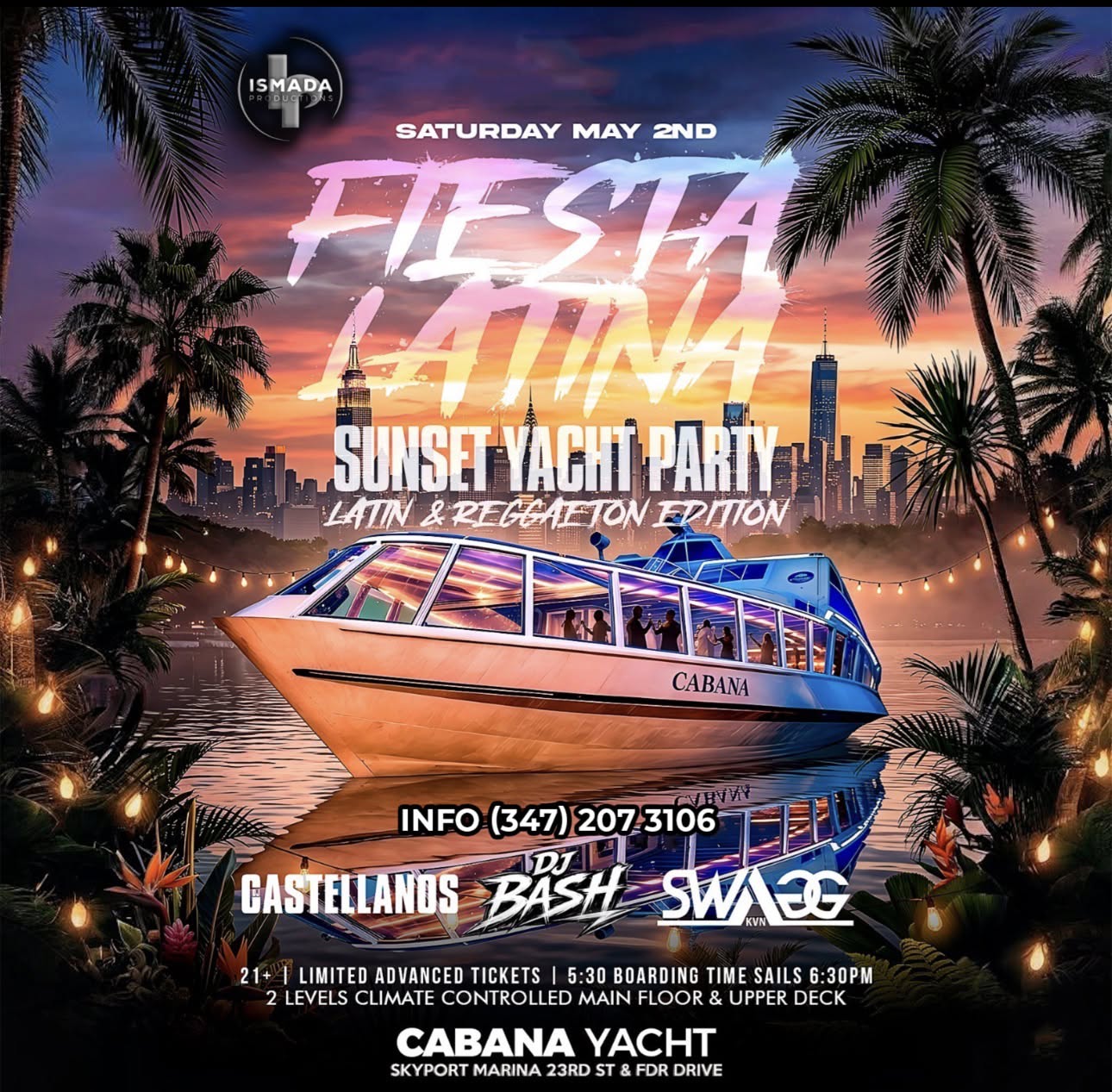 Fiesta Latina Sunset Yacht Party NYC Latin & Reggaeton Experience