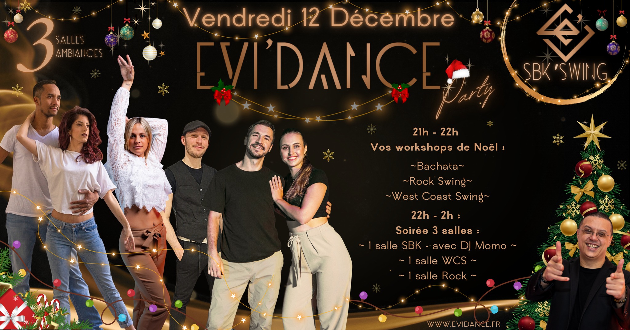 Evi'Dance Party - Workshops + Soirée 3 salles - 12 Décembre