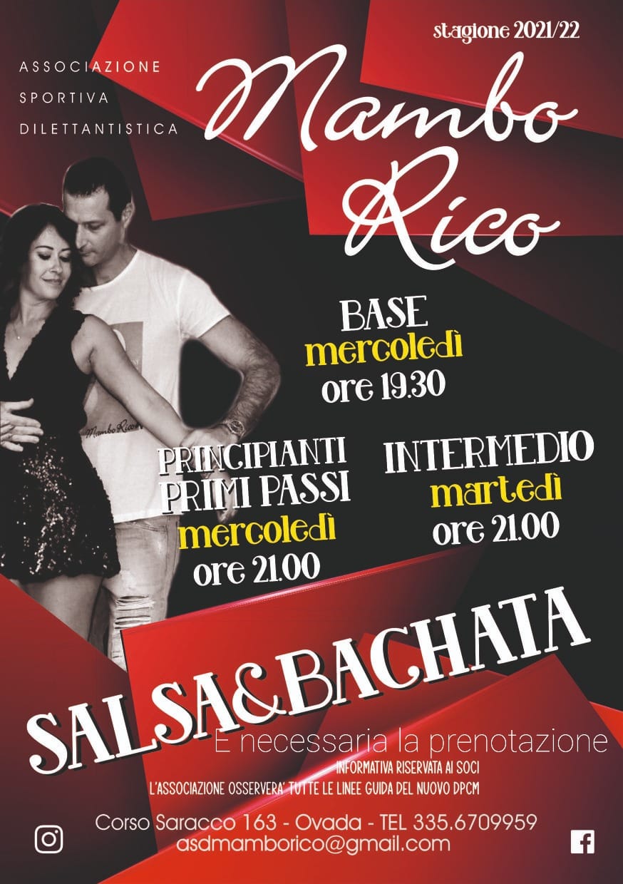 Nuovi corsi di ballo e Fitness by asd Mambo Rico stagione 21 22