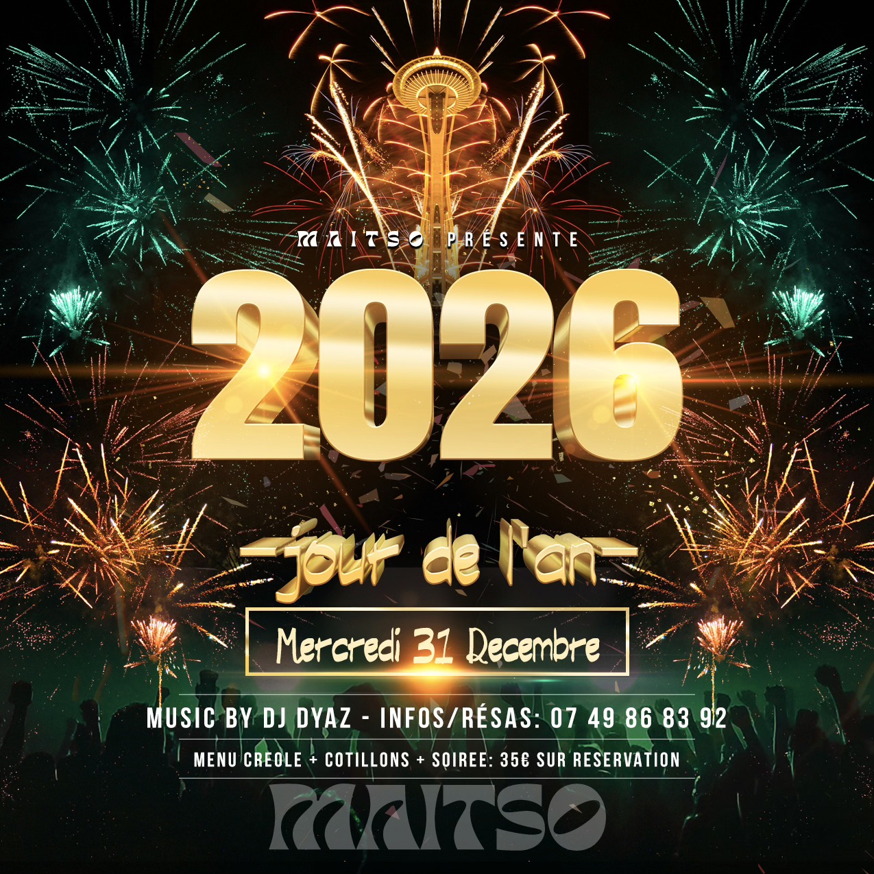 Réveillon St Sylvestre 2026 - Maitso restaurant