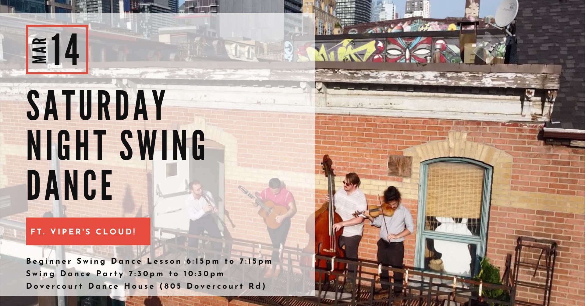 Saturday Night Swing ft Viper's Cloud! Beginner lessons & Live Band Dance!