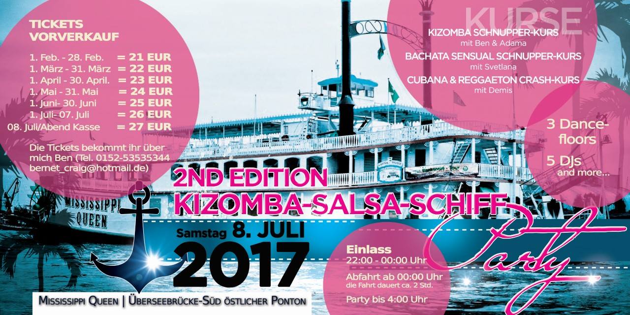 2nd Edition HH Kizomba SalsaShip.3 Dance Floors,6 DJs,1 Live Act