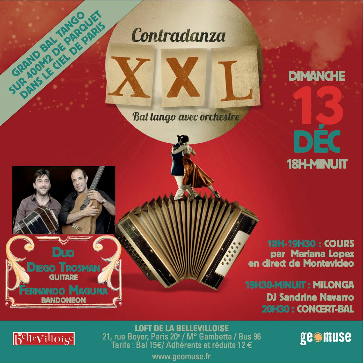 contradanza xxl : concert + bal + dj : dernière de l'année!
