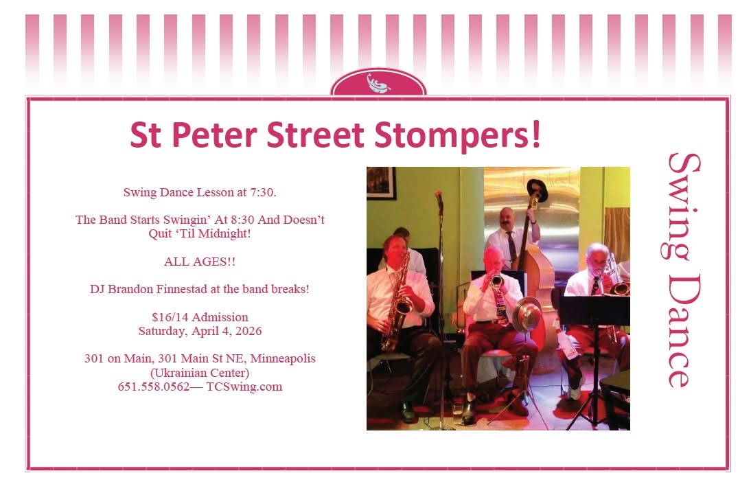 First Saturday Swing Dance with the St Peter St Stompers!