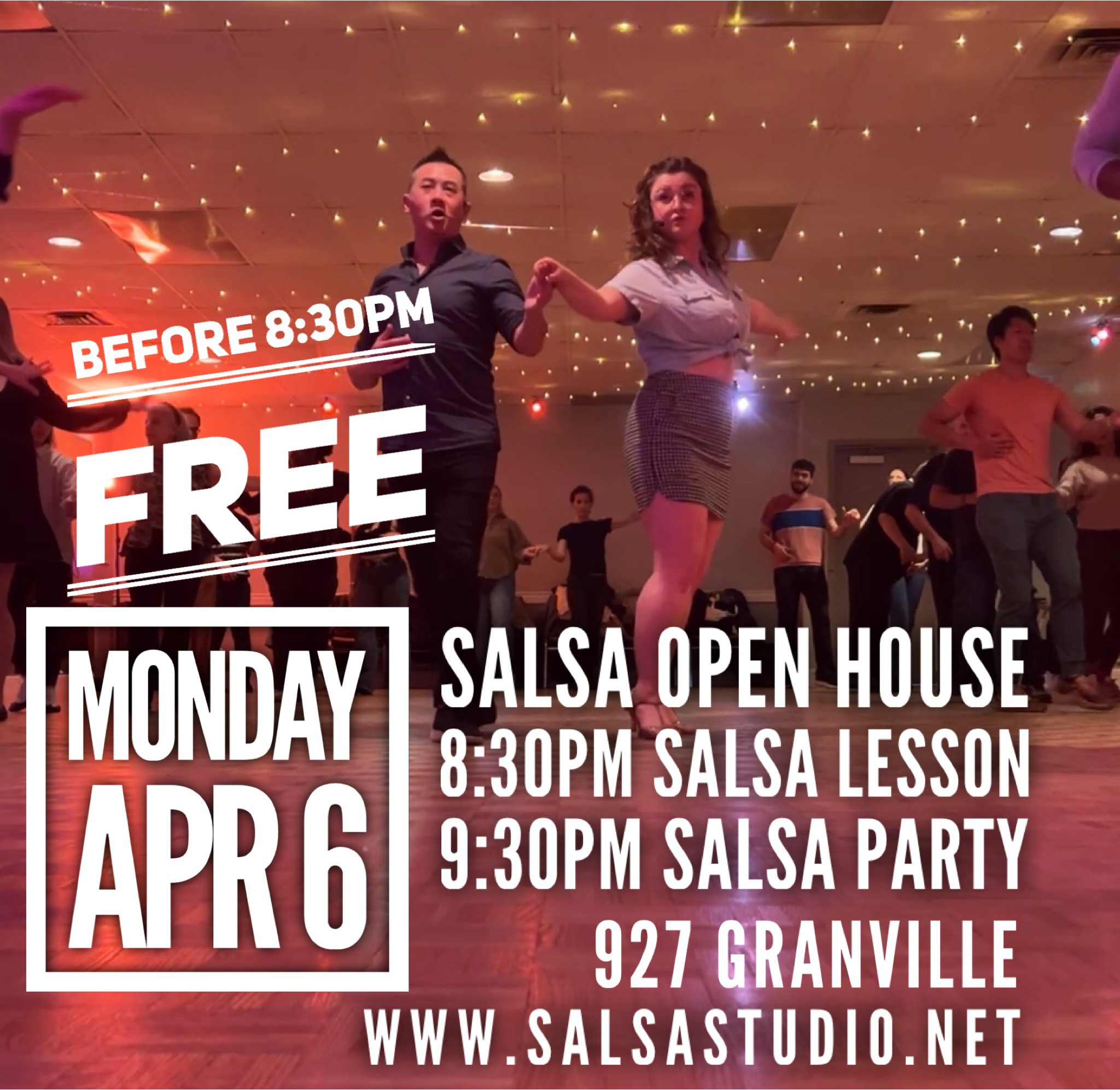Salsa Open House FREE lessons Monday April 6