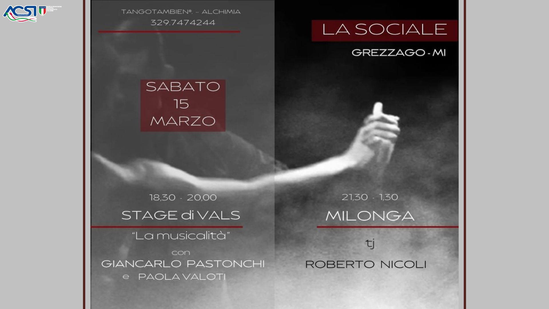 LA SOCIALE- Un sabato eccezionale ! Stage+Milonga