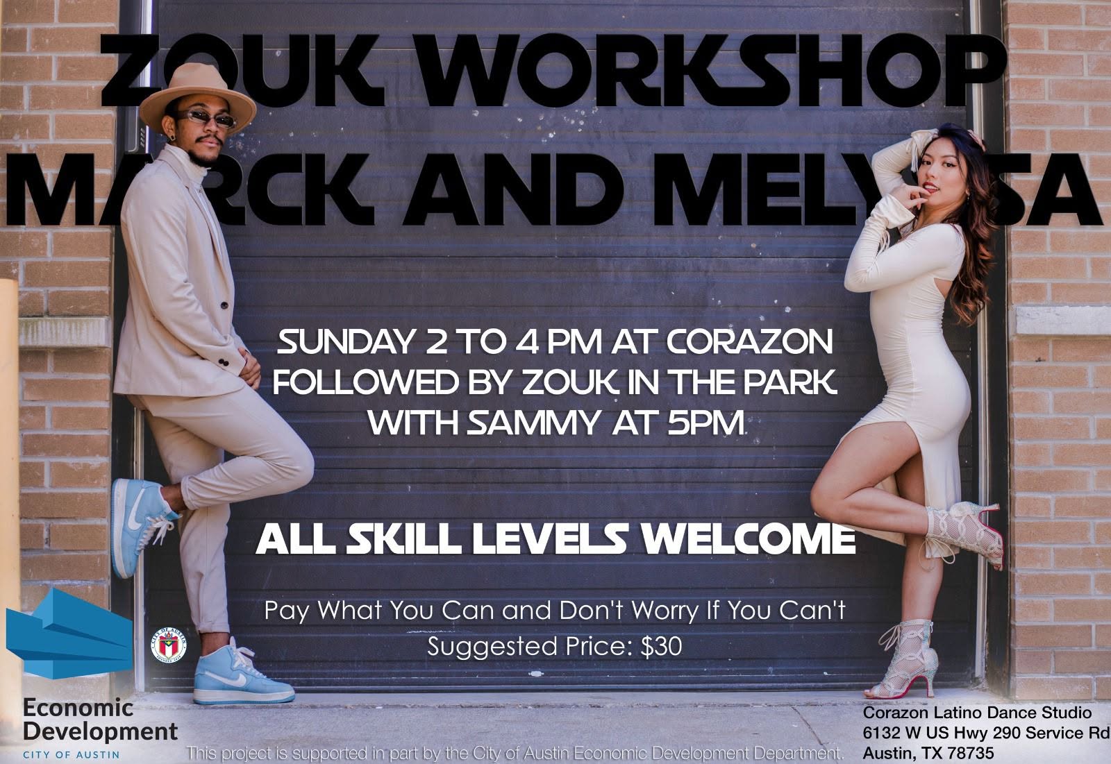 Brazilian Zouk Master Class and Social with Marck & Melyssa