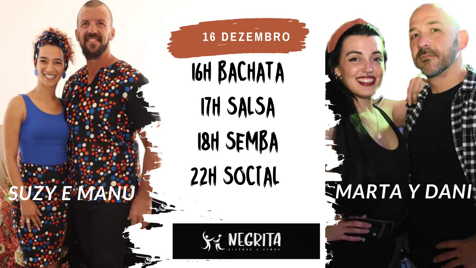 Workshops Dança: Bachata Salsa Semba Social